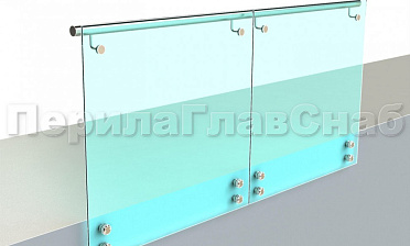 Ограждение с поручнем на выносе на точечном креплении купить в Алматы
