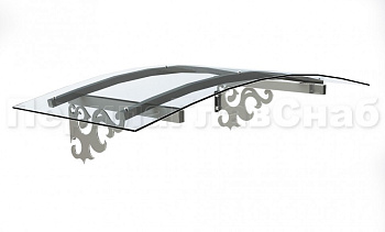 Навес из поликарбоната с узором из листа в Алматы. Готовые проекты ПерилаГлавСнаб