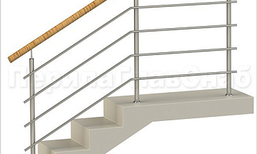 Четыре ригеля на сварке, круглый пластиковый поручень и круглые стойки купить в Алматы