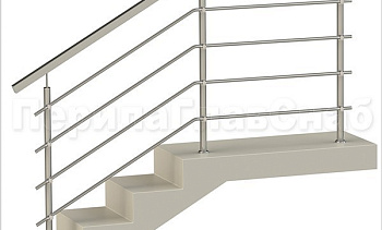 Четыре ригеля на держателях, квадратный поручень и круглые стойки в Алматы. Готовые проекты ПерилаГлавСнаб Четыре ригеля на держателях, квадратный поручень и круглые стойки в Алматы. Готовые проекты ПерилаГлавСнаб