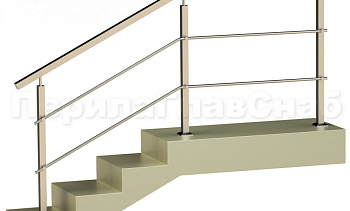 Два ригеля на держателях, квадратные поручень и стойки в Алматы. Готовые проекты ПерилаГлавСнаб Два ригеля на держателях, квадратные поручень и стойки в Алматы. Готовые проекты ПерилаГлавСнаб