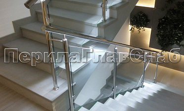 Нержавеющие перила и ограждения со стеклом и подсветкой купить в Алматы