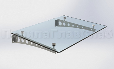 Стеклянный козырек на консоли из листа купить в Алматы