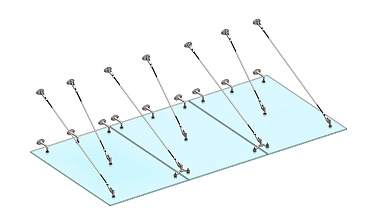 Комплект фурнитуры для козырька 1800х3700 (на вантах/тягах) k671-18-37 купить в Алматы