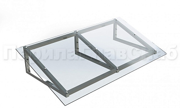 Козырек на треугольном скате из поликарбоната купить в Алматы