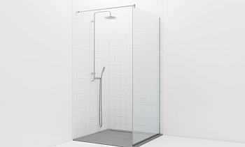 Стационарная душевая перегородка на профиле t581-1 в Алматы. Готовые проекты ПерилаГлавСнаб