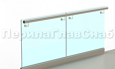 Ограждение с поручнем на выносе в зажимном профиле купить в Алматы