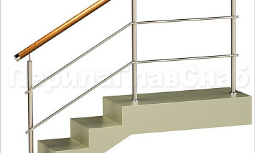 Два ригеля на держателях, круглый деревянный поручень и круглые стойки купить в Алматы