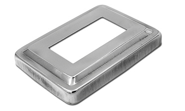 Низ стойки фигурный под трубу 31х61 мм, 105х75х0.4, высота 16 мм, полированный (AISI 304) k377 купить в Алматы