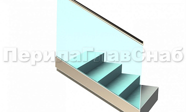 Ограждение с поручнем с пазом в зажимном профиле на лестнице купить в Алматы