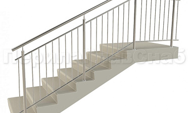 Нержавеющие ограждения с вертикальным заполнением 'частокол' - вариант №3 купить в Алматы