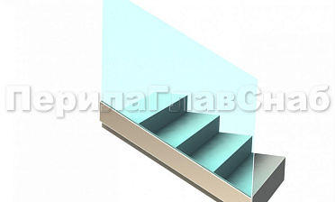 Ограждение без поручня на профиле на лестнице купить в Алматы