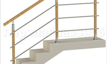 Три ригеля на держателях, квадратные деревянные поручень и стойки купить в Алматы