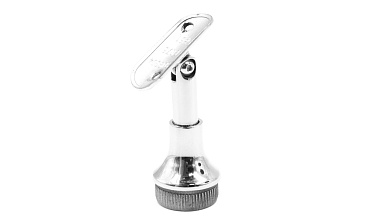 Наконечник регулируемый по высоте на стойку Ø38.1х1.5 мм, с регулируемым ложементом под поручень Ø50.8 мм, литой, полированный, нержавеющий (AISI 304) k317-3 купить в Алматы