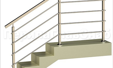 Четыре ригеля на держателях, квадратный поручень и квадратные стойки купить в Алматы