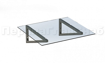 Консольный навес из поликарбоната выносной прямой треуголки в Алматы. Готовые проекты ПерилаГлавСнаб