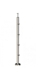 Стойка круглая Ø38.1: 4 ригеледержателя, полированная, высота 950 мм (AISI 304) k714 купить в Алматы