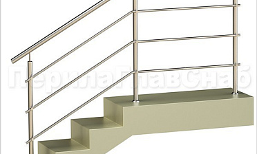 Три ригеля на держателях, круглый поручень и круглые стойки для крыльца купить в Алматы