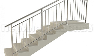 Нержавеющие ограждения для школ и детских садов с вертикальным заполнением “Частокол” - вариант №1 для крыльца купить в Алматы