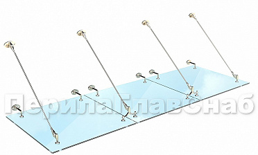 Комплект фурнитуры для козырька 1200х2800 (на вантах/тягах) k671-12-28 купить в Алматы