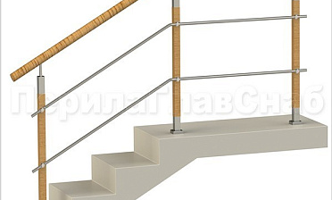 Два ригеля на держателях, пластиковый поручень и квадратные деревянные стойки купить в Алматы