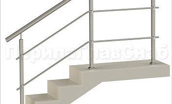 Два ригеля на держателях, круглый поручень и квадратные стойки в Алматы. Готовые проекты ПерилаГлавСнаб Два ригеля на держателях, круглый поручень и квадратные стойки в Алматы. Готовые проекты ПерилаГлавСнаб