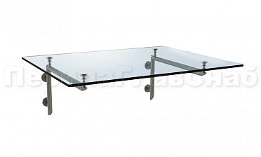 Стеклянный консольный навес на Г-образном каркасе - вариант 2 купить в Алматы