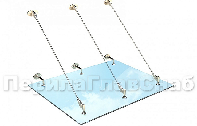 Комплект фурнитуры для козырька 1500х1500 (на вантах/тягах) k671-15-15