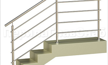 Четыре ригеля на держателях, круглый поручень и круглые стойки в Алматы. Готовые проекты ПерилаГлавСнаб Четыре ригеля на держателях, круглый поручень и круглые стойки в Алматы. Готовые проекты ПерилаГлавСнаб