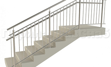 Нержавеющие ограждения с вертикальным заполнением 'частокол' - вариант №4 купить в Алматы