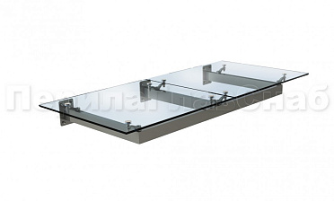 Стеклянный козырек на прямом каркасе купить в Алматы