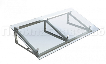 Козырек на треугольном скате на спайдерах в Алматы. Готовые проекты ПерилаГлавСнаб