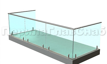 Балконные ограждения из стекла на министойках купить в Алматы