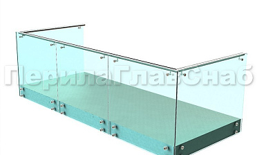 Ограждения на несущем стекле с торцевым креплением для балкона купить в Алматы