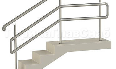 Нержавеющие ограждения с двойным поручнем без ригелей - вариант 1 купить в Алматы