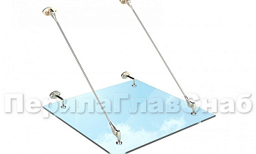 Стеклянный козырек на вантах купить в Алматы