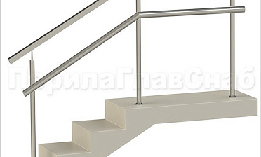 Ограждения с квадратным поручнем и дополнительным поручнем без ригелей купить в Алматы