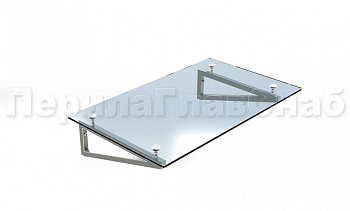 Стеклянный козырек на консоли из трубы в Алматы. Готовые проекты ПерилаГлавСнаб