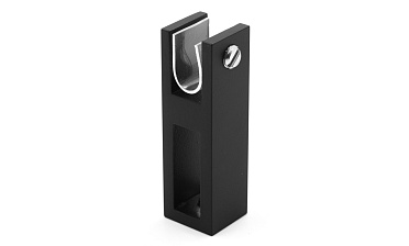 Соединитель труба-стекло для трека 30х10 мм, нержавеющая сталь AISI 304, черная t461 BL купить в Алматы