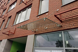 Стеклянные козырьки на вантах в Алматы. Готовые проекты ПерилаГлавСнаб - фото 4