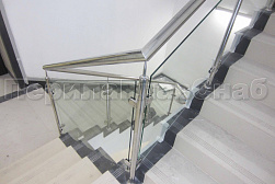 Стеклянные перила для колодезных лестниц в Алматы. Готовые проекты ПерилаГлавСнаб - фото 13