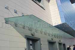 Стеклянные козырьки на вантах в Алматы. Готовые проекты ПерилаГлавСнаб - фото 15