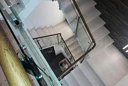 Стеклянные перила для колодезных лестниц в Алматы. Готовые проекты ПерилаГлавСнаб - фото 2