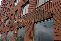 Стеклянные козырьки на вантах в Алматы. Готовые проекты ПерилаГлавСнаб - фото 6