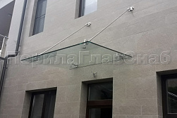 Стеклянные козырьки на вантах в Алматы. Готовые проекты ПерилаГлавСнаб - фото 20