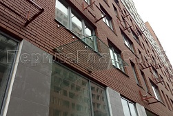 Стеклянные козырьки на вантах в Алматы. Готовые проекты ПерилаГлавСнаб - фото 5