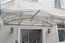 Козырьки и навесы на металлокаркасе в Алматы. Готовые проекты ПерилаГлавСнаб - фото 1