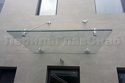 Стеклянные козырьки на вантах в Алматы. Готовые проекты ПерилаГлавСнаб - фото 19