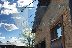 Стеклянные козырьки на вантах в Алматы. Готовые проекты ПерилаГлавСнаб - фото 16